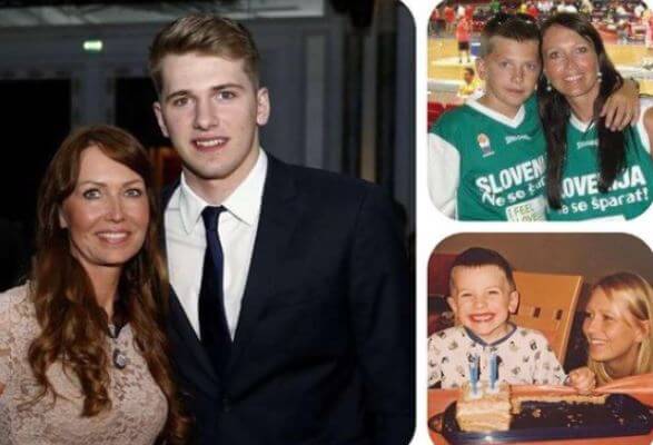Mirjam Poterbin with her son Luka Doncic now and then.